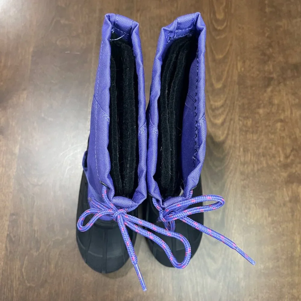 Kamik Reddeer 4 Cold‎ Weather Boots Youth Girls Size 2 Rain Snow Purple Black